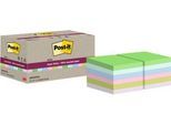 Post-it® Haftnotizen Super Sticky Recycling Notes 622-RSS12COL, B 47,6 x T 47,6 mm, PEFC®-Papier, farbig, 12 Blöcke, 70 Blatt/Block