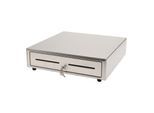 Kassenschublade Olympia LD 410S, 8 Münzfächer und 4 Geldscheinfächer, RJ12, abschließbar, Edelstahl, silber