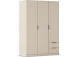 Kleiderschrank RAUCH "Drehtürenschrank Schrank Garderobe Ankleide Schlafzimmer LAGOA", beige (champagner), B:136cm H:197cm T:54cm, Holzwerkstoff, Schränke, Kleiderschrank, mit geräumigen Schubladen, optional mit Aufsatz MADE IN GERMANY