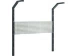 Schäfer Shop Pure Tischaufbau für Arbeitstische AST31, 2 x Aufbausäulen, 1 x Lochwand, B 1500 x H 1615 mm, Stahl, anthrazitgrau/lichtgrau