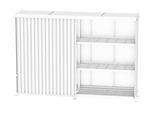 Regalcontainer Bauer Typ CEN 59-3 IBC, 3 Fachebenen, Schiebetor, 2000 l, B 6540 x T 1600 x H 5015 mm, lichtblau RAL 5012