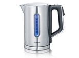SEVERIN Digitaler Wasserkocher WK 3418, 1,7 l, 3.000 W, einstellbare Temperatur 40–100 °C, Warmhalten, 360° Central Cordless, BPA‑frei, Edelstahl gebürstet/Schwarz