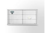 Wandvitrine BST, Brandschutzklasse B1, 6 Fächer, abschließbare Schiebetüren, B 2020 x T 300 x H 1020 mm, Aluminium/Glas/Metall, silber-weiß