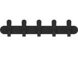 Wandgarderobe Functionals KROK HJH 60 Raven Black, 10 Haken, bis 10 kg, B 600 mm, Stahl und Kunststoff, schwarz