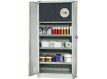 Schäfer Shop Select Gefahrstoffschrank, B 950 x T 500 x H 1935 mm, 3 Wannen, Sicherheitsfach Typ 30, lichtgrau
