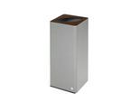 VAR Wertstoffsammelgerät WSG Quadro 79, 70 Liter, silber beschichtet, braun RAL 8014