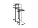 HAKU Beistelltisch-Set, 2er, quadratisch, B 260/300 x T 260/300 x H 630/850 mm, Stahlrohr/Metall pulverbeschichtet, schwarz