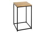 HAKU Beistelltisch, quadratisch, Stahlrohr pulverbeschichtet, Ablage Massivholz geölt, B 350 x T 350 x H 600 mm, schwarz/Eiche