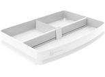 Exacompta Combo Top Aufbewahrungsmodul, mit variablen Trennwänden, passend für Briefablagen 255 mm, Kunststoff, B 255 x T 360 x H 70 mm, weiß