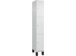 C+P Schließfachschrank Cambio, 1 Abteil, 3 Fächer, auf Füßen, B 300 x T 525 x H 1980 mm, verkehrsweiß