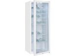 Exquisit Glastürkühlschrank GKS240-GT-160C Weiß 237 l, Umluft, 6 Ablagen, Türschloss, freistehend
