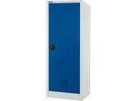 Schäfer Shop Select Umweltschrank, B 1200 x T 500 x H 1585 mm, 3 WHG-Wannen à 14 Liter, lichtgrau/enzianblau