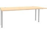 Schäfer Shop Genius Schreibtisch MODENA FLEX, Breite 1800 mm, beidseitig verkürzt, Ahorn