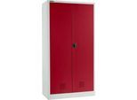 Schäfer Shop Select Umweltschrank, B 950 x T 500 x H 1935 mm, 4 WHG-Wannen à 11 Liter, lichtgrau/rubinrot