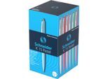 Kugelschreiber Schneider K15 Pastell, Strichbreite Medium 1,0 mm, Schreibfarbe blau, Gehäuse farbsortiert, dokumentenecht, nachfüllbar, 50 Stück