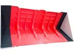 Hochwasserbarriere, modularer Aufbau, 1 x Abschluss-Stück links und 1 x Abschluss-Stück rechts, L 150 X B 680 x H 528 mm, ABS-Kunststoff, rot, 1 Paar