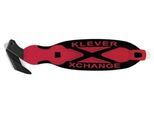 KLEVER Sicherheitsmesser XChange 35, mit Klebebandanritzer/Schaber/Umhängeöse, L 180 x B 38 x H 10 mm, rot-schwarz