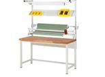 Rau Packtischsystem 02 Werkbank-Serie 8000, B 2000 x T 700 x H 840-1040 mm, Buche-Massivholzplatte, bis 1250 kg