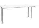 Schäfer Shop Genius Schreibtisch MODENA FLEX, Breite 1600 mm, beidseitig verkürzt, weiß