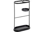 HAKU Schirmständer, mit Metall-Tropfschalen, B 370 x T 180 x H 600 mm, Stahlrohr, schwarz