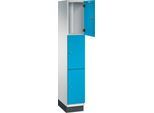C+P Schließfachschrank Cambio, 1 Abteil, 3 Fächer, mit Sockel, B 300 x T 525 x H 1980 mm, lichtgrau/lichtblau