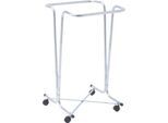 Müllsackträger Mottez, für Müllsäcke mit Volumen 100/110 l, fahrbar, B 450 x T 460 x H 790 mm, Stahlrohr verzinkt, verzinkt