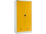 Schäfer Shop Select Umweltschrank, B 950 x T 500 x H 1935 mm, 4 WHG-Wannen à 11 Liter, lichtgrau/goldgelb