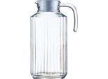 Arcoroc QUADRO Krug 1,7 L, transparent, Kunststoff mit weißem Kunststoffdeckel, passt in jede Kühlschranktür, 256×156 mm