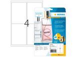 Folienetiketten HERMA 8019, permanenthaftend, selbstklebend, bedruckbar, No-Label-Effekt, B 99,1 x H 139 mm, Folie, transparent, 100 Stück/25 Blatt