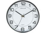 UNILUX MAGNET Wanduhr, Quarzuhrwerk, 30,5 cm, Magnetbefestigung, metallgrau, Batterie inklusive