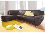 Ecksofa TRENDMANUFAKTUR "Rondo, zeitlos und elegant, bequem, L-Form", braun, B:265cm H:85cm T:190cm, Softlux-Kunstleder;Primabelle-Microfaser;NaturLeder (handschuhweiches Rindsleder in Sitz und Rücken mit SOFTLUX-Kunstleder als Korpus-Bezug);Struktur (23% Polyacryl, 77% Polyester), Sofas, Ecksofa, wahlweise mit Federkern, wahlweise mit Bettfunktion