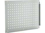 Schäfer Shop Pure Seitenblende für manuell höhenverstellbare Arbeitstische AST31, 38 x 10 mm Lochraster, bis 50 kg, Stahl, lichtgrau