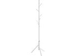 Garderobenständer HAKU, 8 Haken mit jeweils 5 kg Tragkraft, Ø 480 x H 1730 mm, Stahlrohr lackiert, weiß