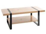 HAKU Couchtisch, rechteckig, Stahlrohr pulverbeschichtet, Ablage melaminharzbeschichtet, B 1200 x T 600 x H 450 mm, schwarz/Eiche hell
