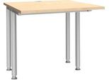 Schäfer Shop Genius Schreibtisch MODENA FLEX, Breite 800 mm, beidseitig verkürzt, Ahorn
