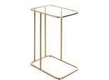 HAKU Beistelltisch, rechteckig, Stahlrohr lackiert, Ablage Sicherheitsklarglas, B 450 x T 300 x H 650 mm, gold
