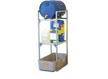 Fassregal Typ 120 Variante 3 CEMO, mit Fass- und Gitterrostauflage, B 450 x H 1310 x T 820 mm