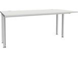 Schäfer Shop Genius Schreibtisch MODENA FLEX, Breite 1600 mm, beidseitig verkürzt, lichtgrau