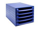 Exacompta THE BOX Schubladenbox A4/A4+ 5 Schübe offen, Forever Kobaltblau, leise, Sicherheitsstopp