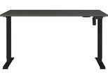 Schreibtisch Monaco, elektrisch höhenverstellbar, Rechteck, T-Fuß, Memorybedienpanel, B 1400 x T 800 x H 720-1190 mm, graphit/schwarz