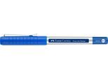 Faber Castell Tintenroller Free Ink Micro, Schreibfarbe blau, Strichstärke 0,5 mm, mit Sichtfester und Metallclip, Recycling-Kunststoff, 1 Stück