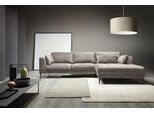 Ecksofa TRENDMANUFAKTUR "Luzi, wahlweise mit Schlaffunktion & Bettkasten., L-Form", grau (cloud gray), B:280cm H:80cm T:168cm, 100% Polyester, Sofas, Ecksofa, Designsofa mit tollem Sitzkomfort, Metallfüße schwarz, Breite 280 cm