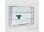Wandvitrine BST, Brandschutzklasse B1, 3 Fächer, abschließbare Schiebetüren, B 1220 x T 300 x H 1020 mm, Aluminium/Glas/Metall, silber-weiß