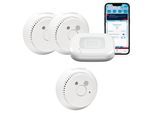HOMEMATIC IP Smart-Home-Zubehör "Starter Set Rauchwarnmelder - Rauchmelder 3 Räume", weiß, B:31cm H:12cm T:37cm, Smart-Home-Stationen, Smart-Home-Zubehör