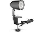 B.K.LICHT Klemmleuchte "BK_KL1353 LED Tischleuchte, Inkl. GU10-Leuchtmittel, Schwenkbar", schwarz, 1, H: 7,4cm, 1 Stk., Leuchten, Schwenkbar, Metall, Schwarz, 3.000K, 400Lm, Klemmbar bis 3cm, 5W, Klemmleuchte