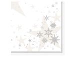 Servietten Papstar ROYAL Collection Stars & Snowflakes, Stoffoptik, 1/4 Falz, B 400 x H 400 mm, FSC®-Papier, weiß, 20 Stück