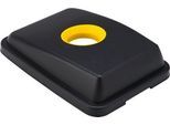 Deckel für Schäfer Shop Select Abfallbehälter mit Volumen 60 l, mit runder Öffnung, B 450 x T 335 x H 50-100 mm, Kunststoff, gelb