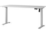 Schreibtisch Profi 2.0, elektrisch höhenverstellbar, B 1600 x T 800 x H 710 - 1190 mm, lichtgrau/silber