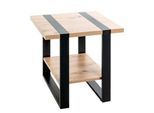 HAKU Beistelltisch, quadratisch, Stahlrohr pulverbeschichtet, melaminharzbeschichtet, B 450 x T 450 x H 450 mm, schwarz/Eiche hell