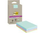 Post-it® Haftnotizen Super Sticky Recycling Notes 4645-RSSCOL14, liniert, B 102 x T 152 mm, farbig, PEFC®-Papier, 12 Blöcke, 70 Blatt/Block
